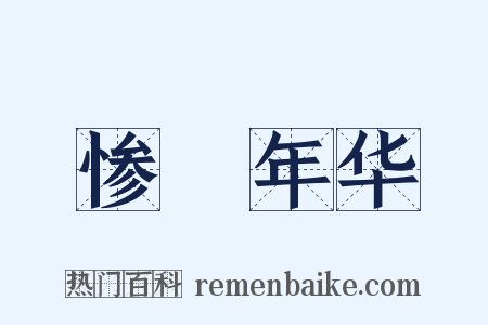 惨緑年华是什么意思的图片